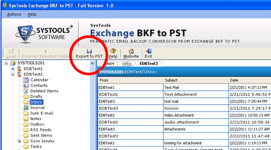 Convert Exchange BKF File to PST